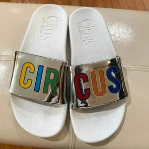 Sam Edelman Metallic Pool Slides Sz 8M